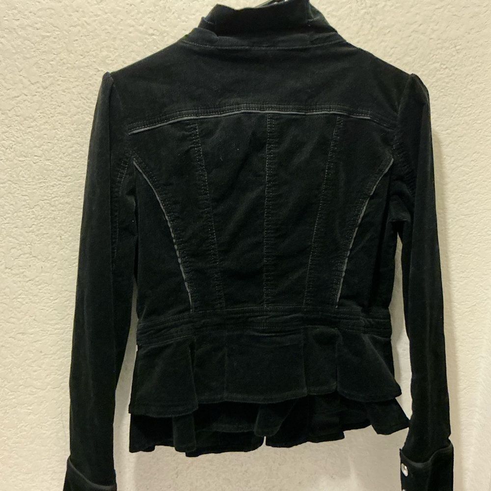 White House Black Market Corduroy Blazer Jacket Women's Size 4 Black Long Sleeve - Picture 3 of 6